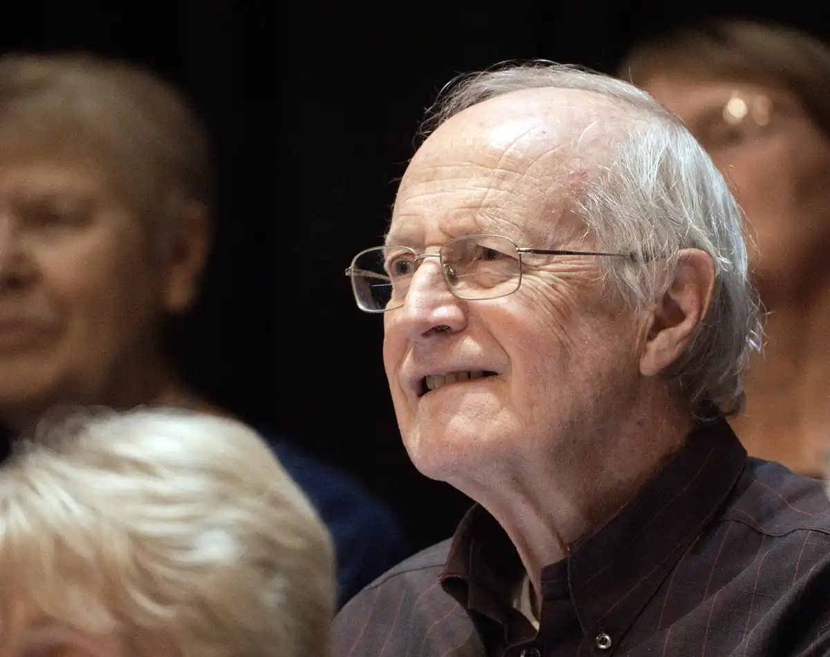 Choir member at rehearsal