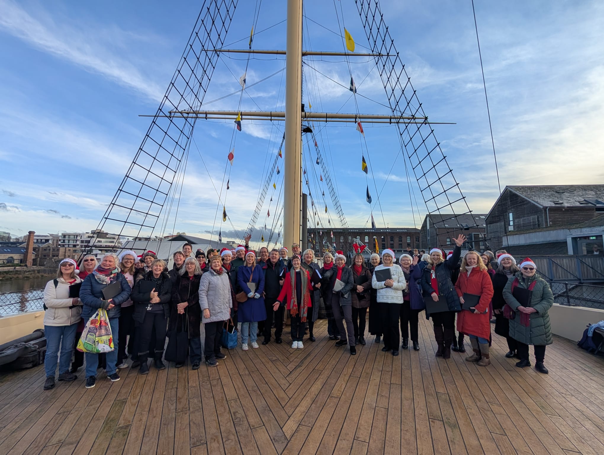 City Voices Bristol singing on SS Great Britain, Christmas 2025