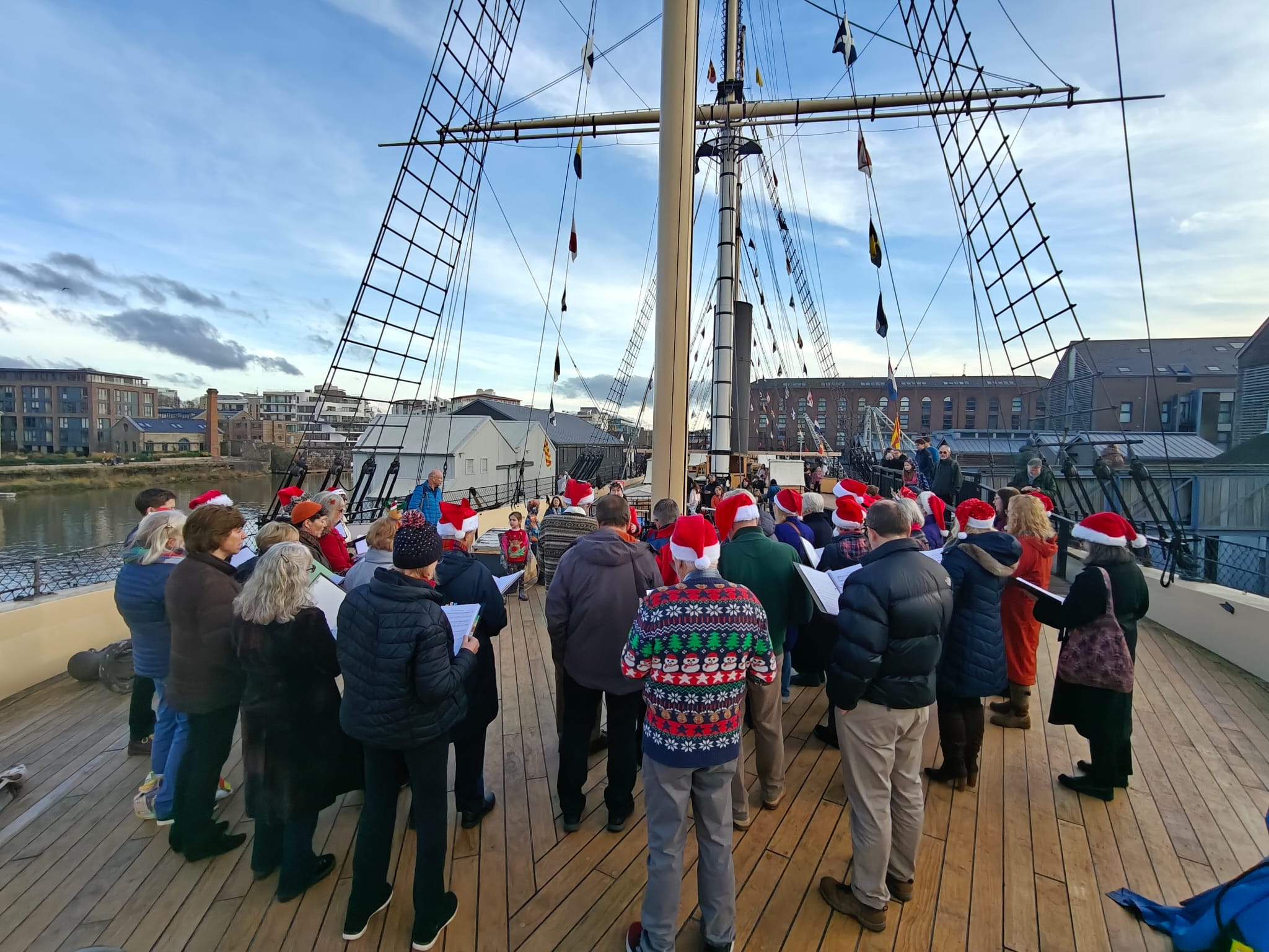 City Voices Bristol singing on SS Great Britain, Christmas 2025